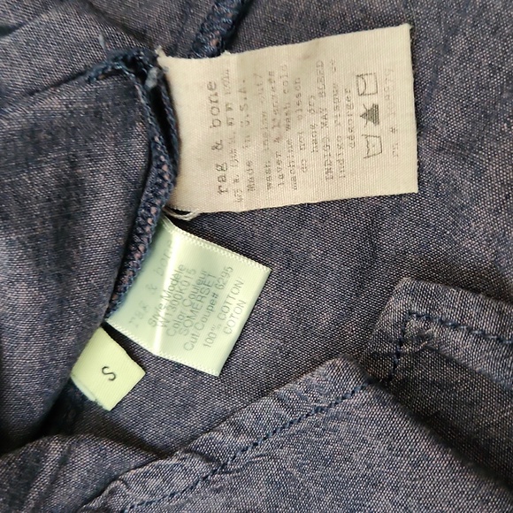 Rag & Bone Chambray Sleeveless Shirt Dress Size Small - Picture 12 of 15